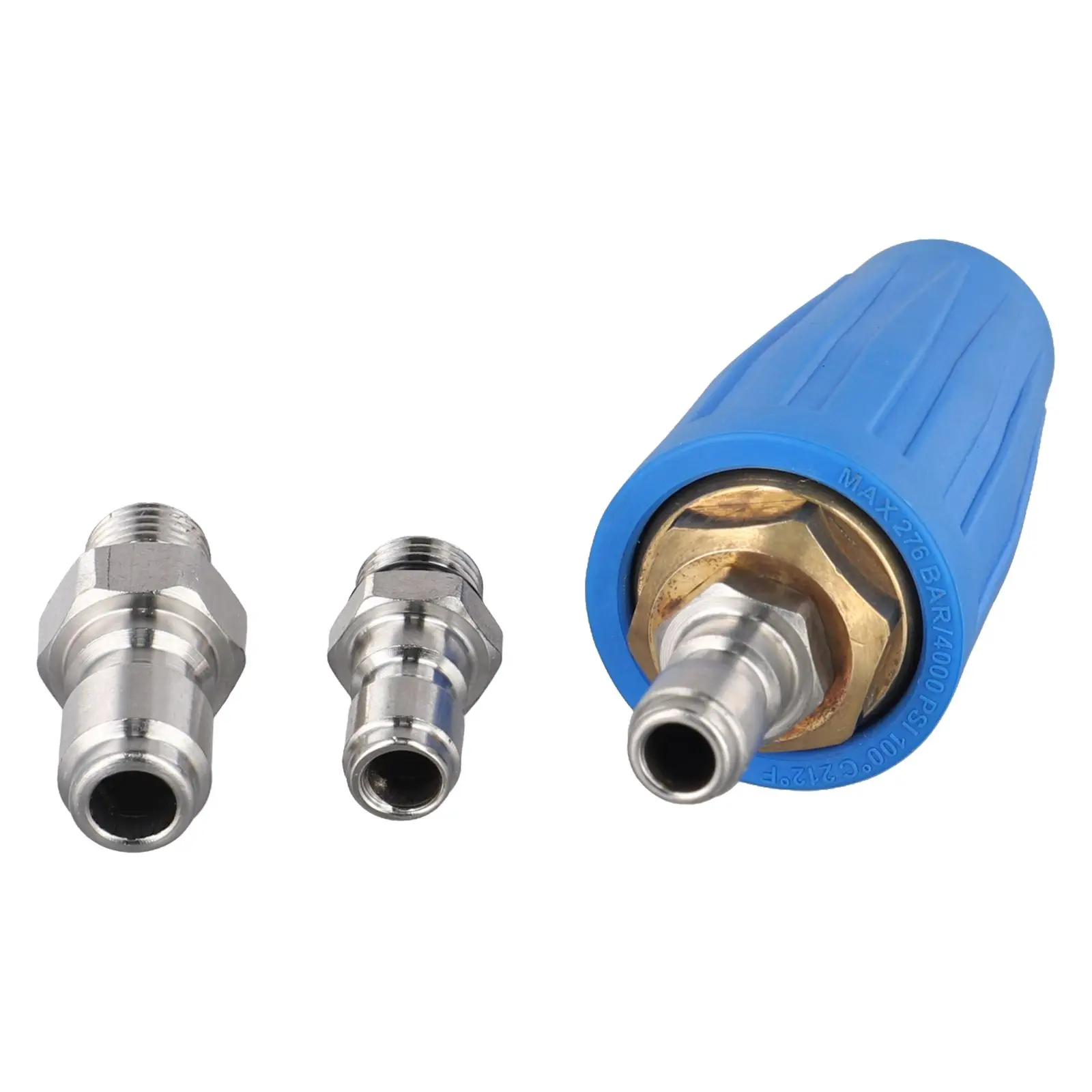 Turbo Nozzle Pressure Washer Tips Kit Nozzle 4000PSI Max With 1/4in 3/8in Quick Connectors For Car & Outdoor Blue Nozzle Adapter