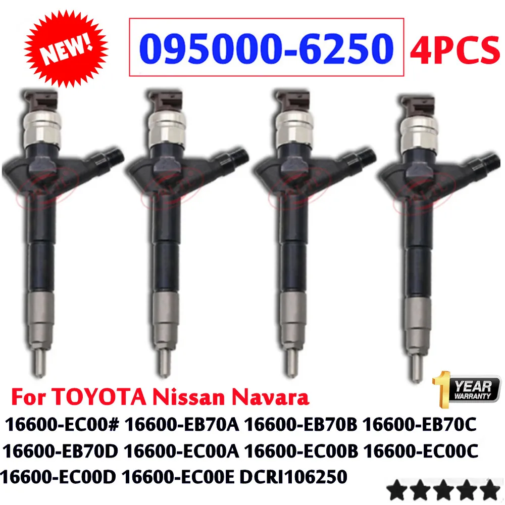 

4 шт. 095000-6250 16600-EC00D 16600-EB70B 16600-EB70D 16600-EB70C 16600-EC00C 16600-EC00E для TOYOTA Nissan новый дизельный инжектор