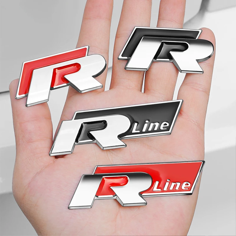 R Rline Logo Car Front Grill Trunk Sticker Accessories For Volkswagen VW Rline Rline R Polo Golf MK8 Passat Magotan Tiguan Jetta