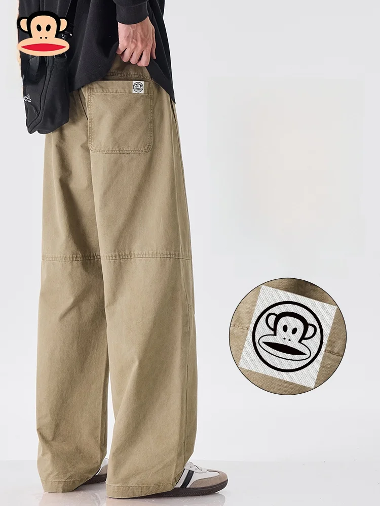 

PaulFrank Comfortable Pure Cotton Straight Leg Casual Pants Men's Loose Fit American Sle Spring Workwear Long Trousers