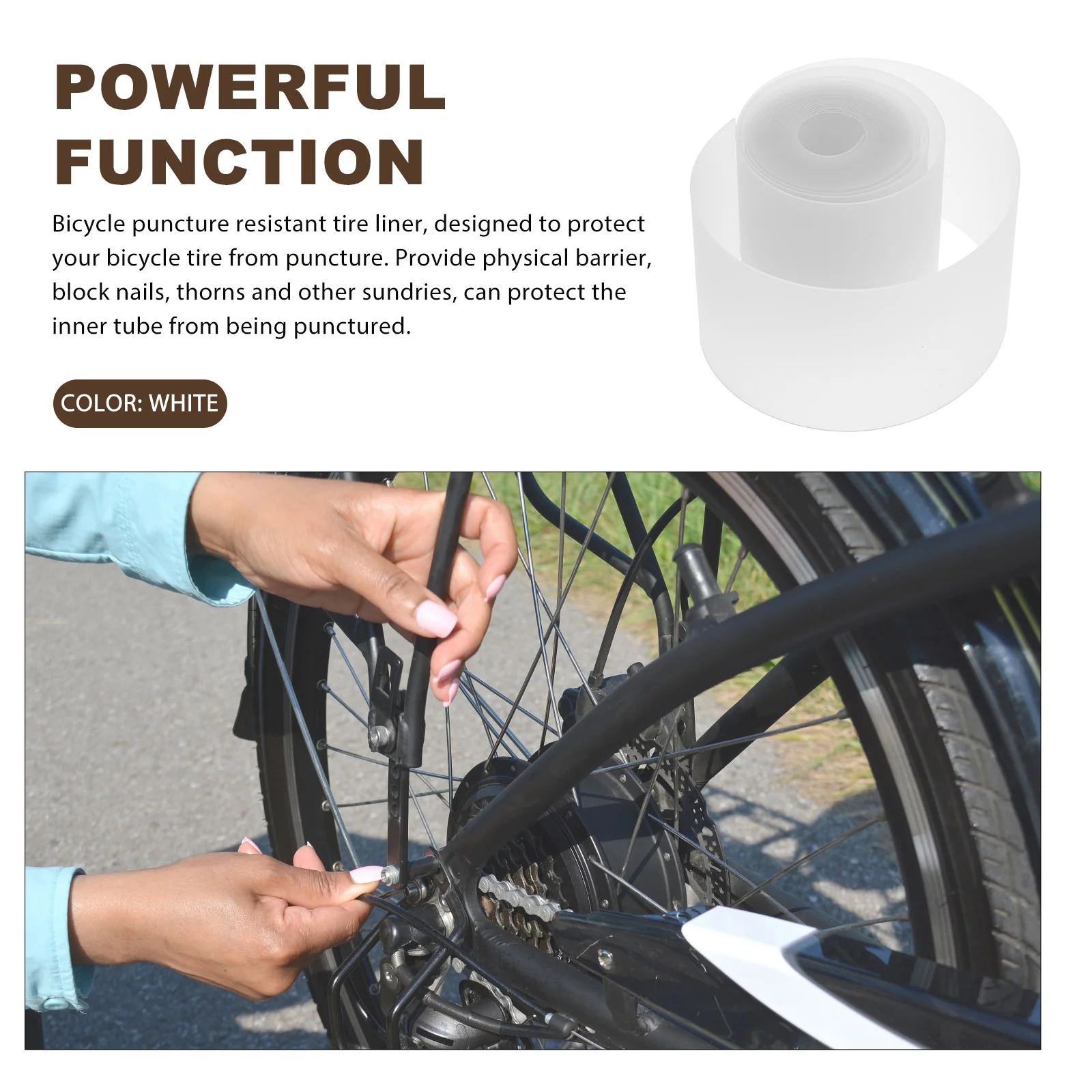 

2 Rolls Bike Inner Tube Protector Anti-Puncture Tire Pad For Folding Bikes Lightweight Thin Liners White Tyre