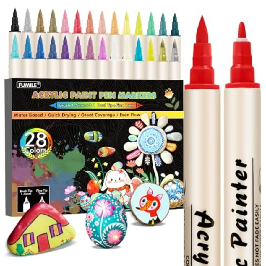 

Easter Basket Stuffers Teens, Dual Tip Acrylic Paint Markers, Scrapbooking Supplies for Adult, Paint Pens paint Markers with Fi