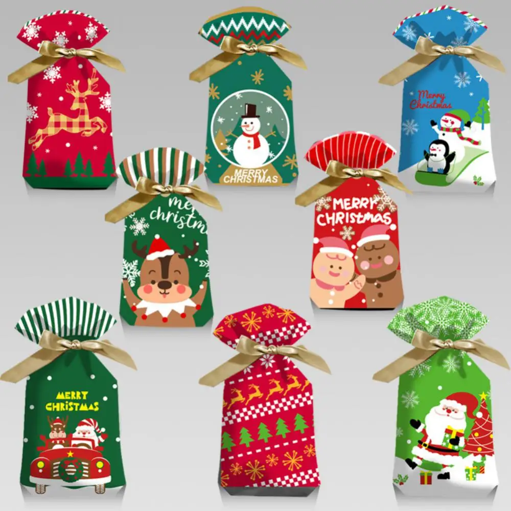 Candy Bag Reusable Peva Material Christmas Decorations Gift Bundle Bag Food Grade Party Gift Fruit Bag Durable 23x15cm