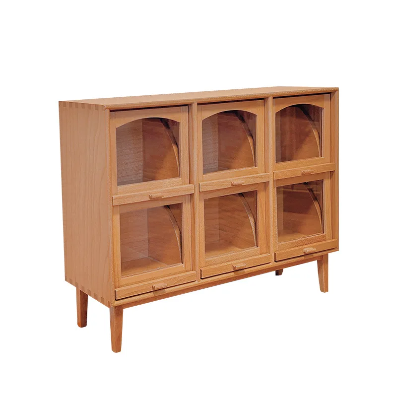 Szafka do przechowywania w skali 1:12, akcesoria do domku dla lalek, szafka z 6 przegródkami, model w stylu retro wabi-sabi, drewniane meble.