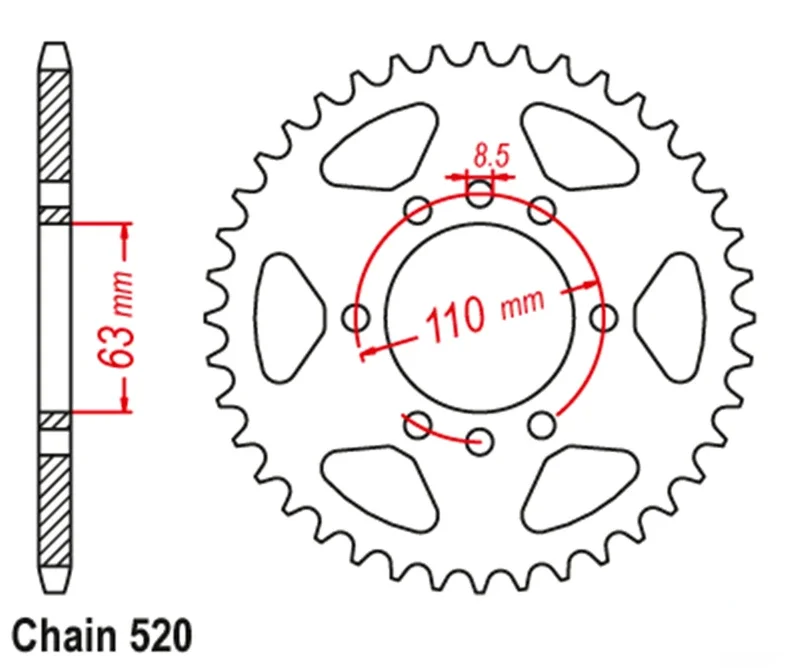 Motorcycle Rear Sprocket For K- Duke ABS 200 15-20 125 14-22 390 13-22 RC 200 14-20 390 14-23 125 14-20 2022 390 Adventure 20-22