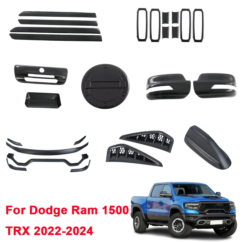 Dla Dodge Ram 1500 TRX 2022 2023 2024 ABS przednia maska kratka lustrzane osłony wykończenie ramy miska z uchwytem lekki silnik przeciwmgielnego zbiornika paliwa