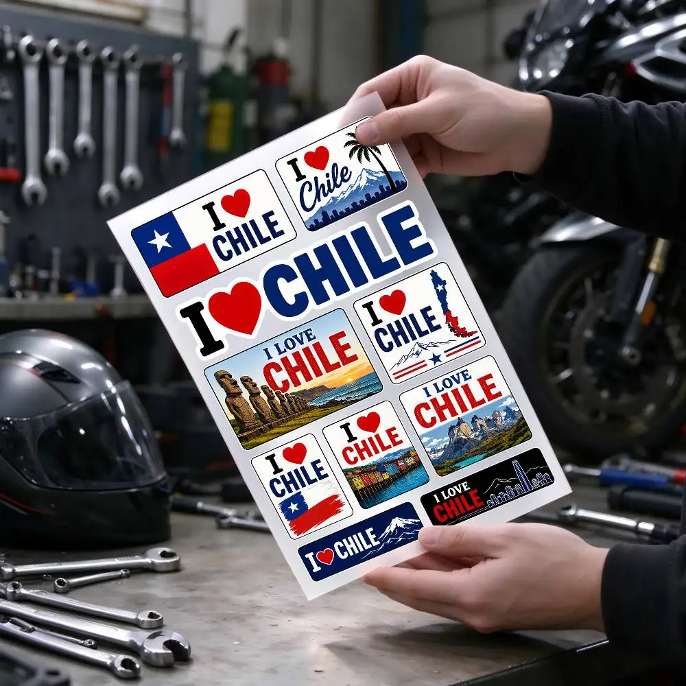 I Lovve Chille Motorcycle Car Stickers bike Racing Decals Reflective Waterproof Pegatinas Used for Helmet Fuel Tank Bumper