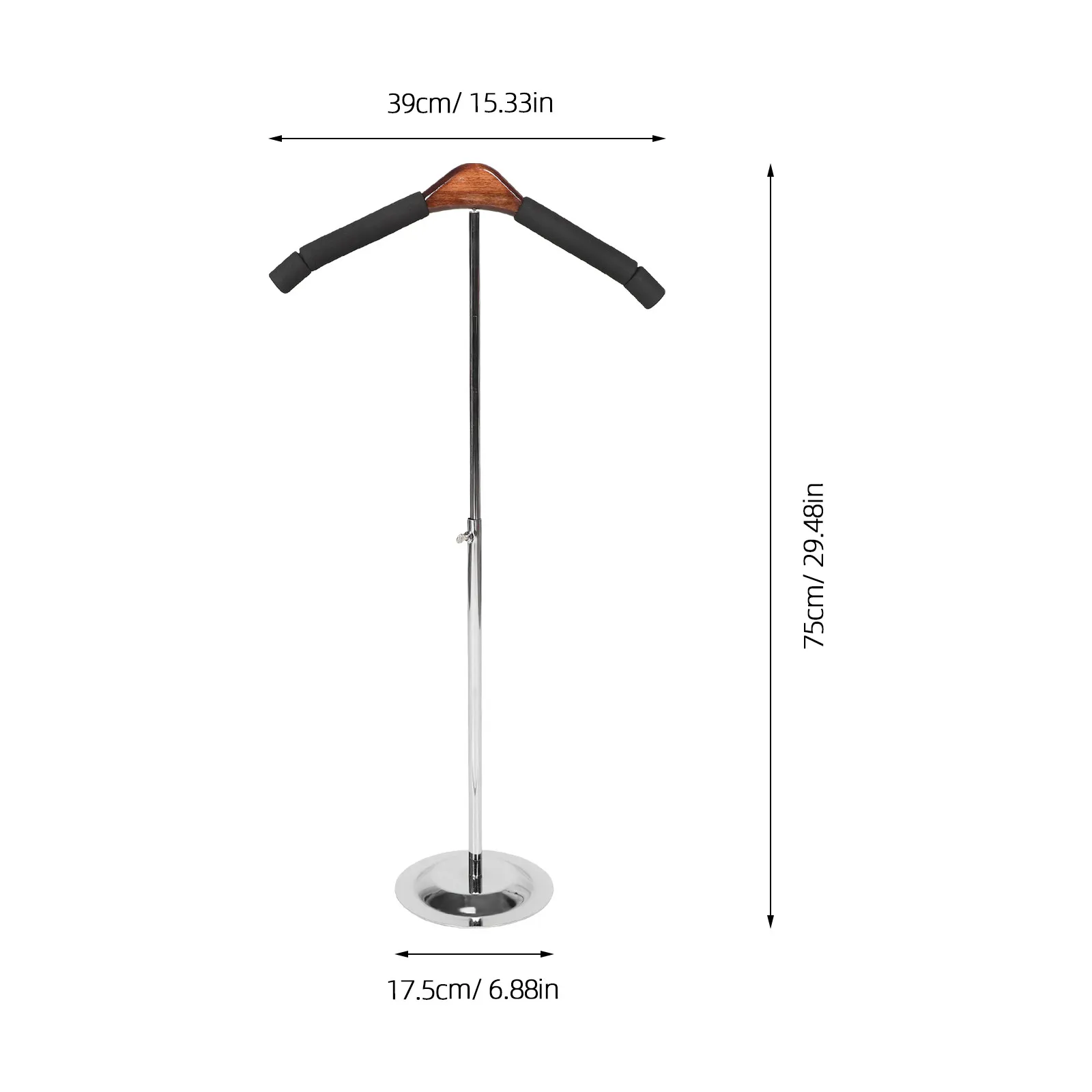 Clothing Display Rack T-Shaped Stainless Steel Base Non-Slip Hangers For Garment Shop Boutique Retail Store Portable Clothes