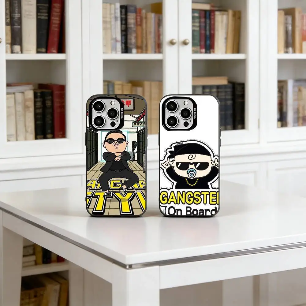 

PSY Phone Case For iPhone 17,16,15,14,13,12,11 Plus,Pro Max,XS,Colorful Silver Black Cover