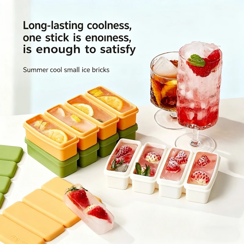 Silicone ice cube mold for household refrigerators, ice cream boxes, ice cream molds for baby food, frozen ice cubes