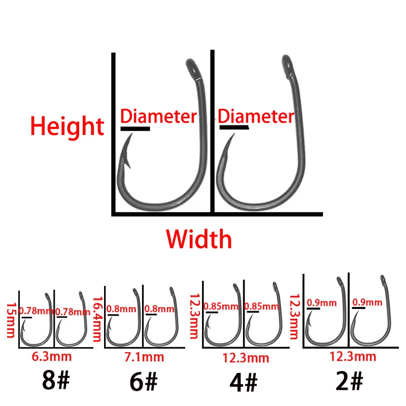 

500PCS Flying Fishing Hook Teflon Coating European Fishing Group Hook Curved Back Hooks Hunchback Wild fish for Tilapia Fishhook