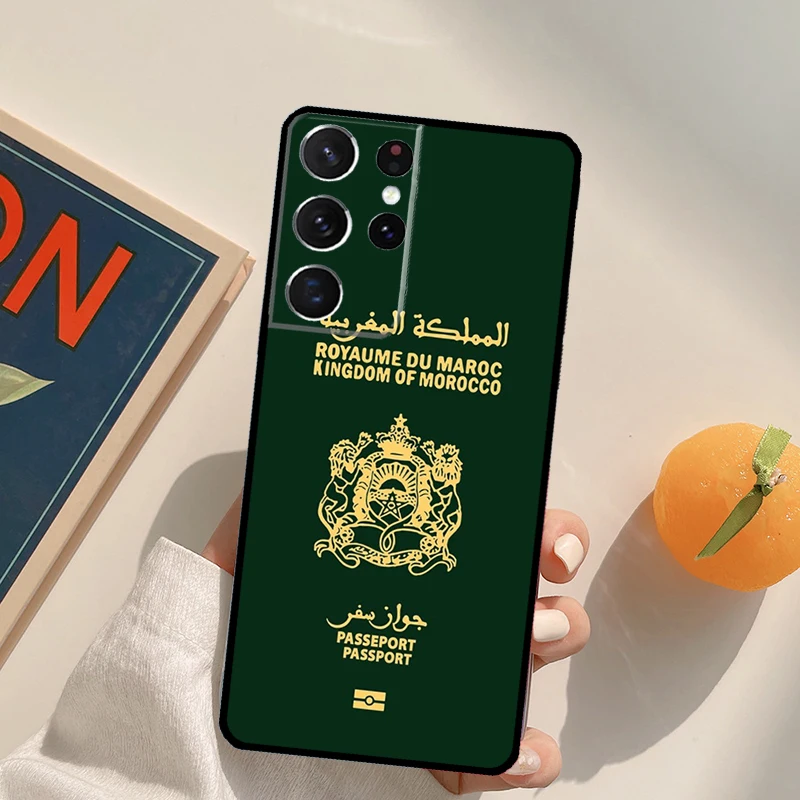 المغرب المغرب العلم قضية الهاتف لسامسونج غالاكسي S22 S23 S21 الترا S20 FE S8 S9 S10 زائد نوت 10 20 الترا غطاء
