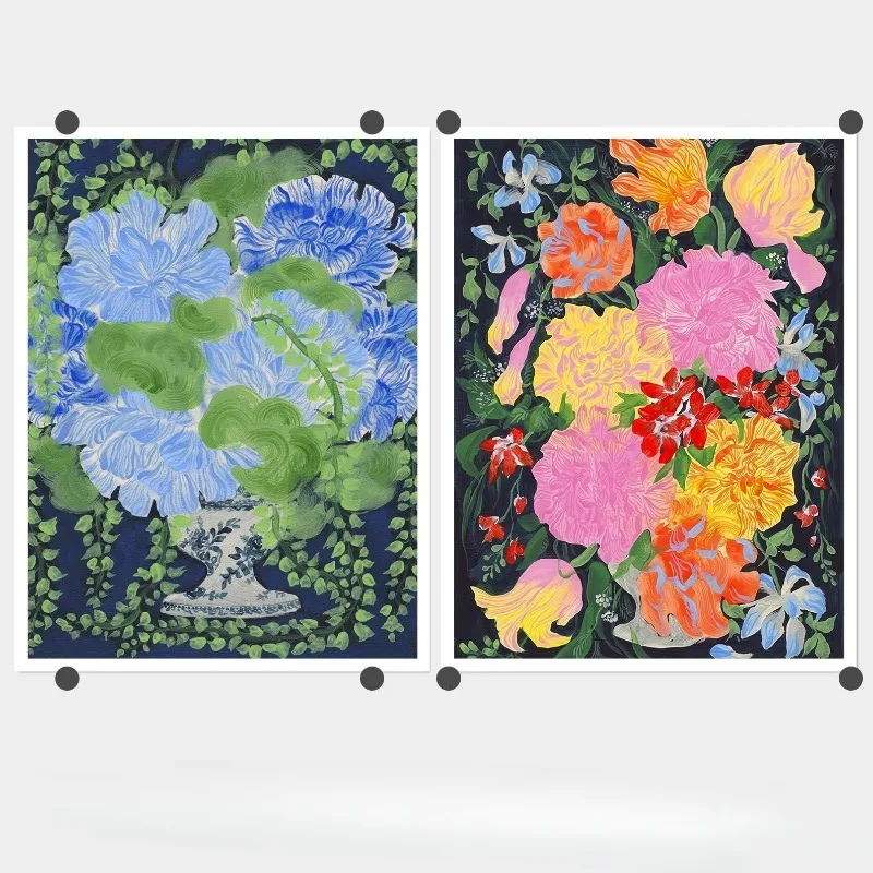 

Художественная зеленая цветочная картина на холсте в современном минималистичном стиле ваби-саби без рамы, подходит для украшения коридора