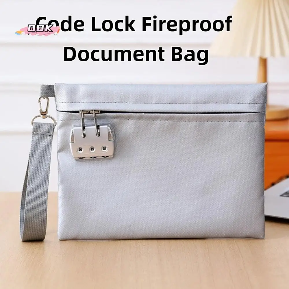

Огнестойкий кодовый замок Огнестойкая сумка для документов Термостойкая водонепроницаемая защитная папка для файлов большой емкости Портативная