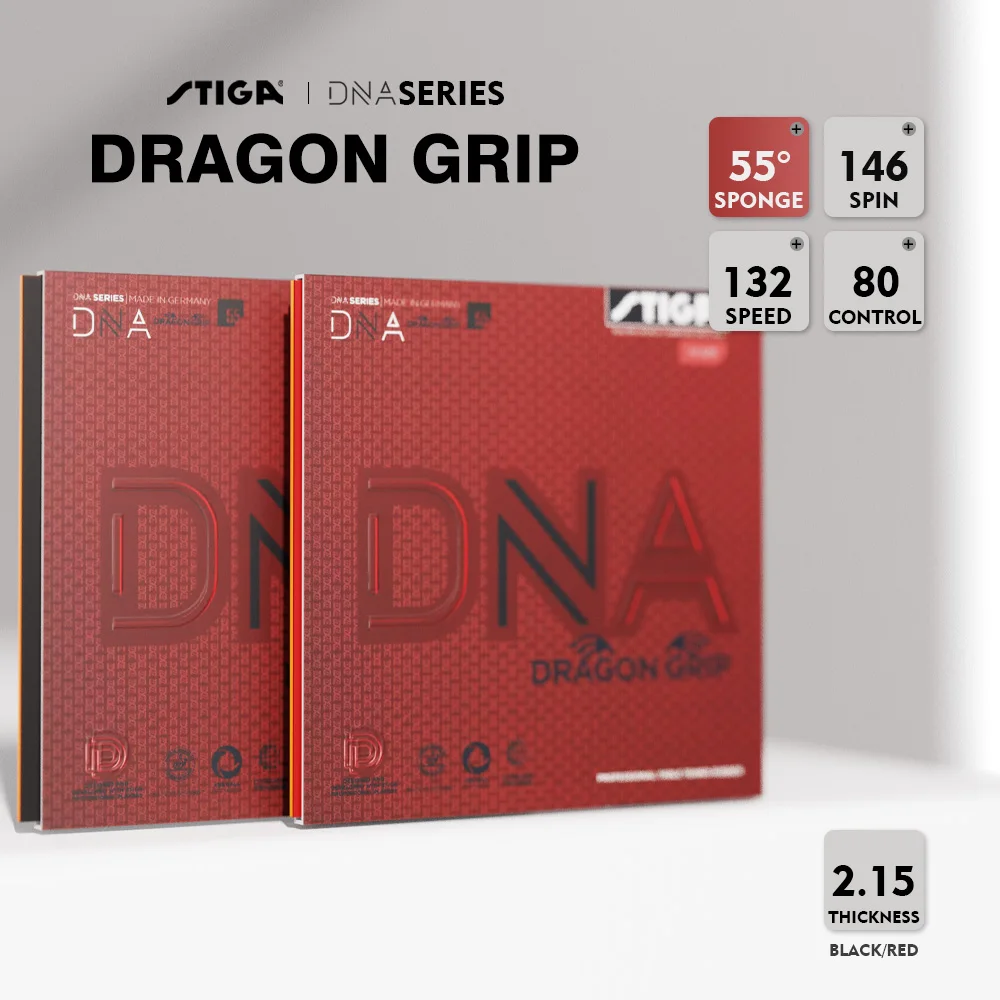 

STIGA DNA DRAGON GRIP 55, резиновые шипы для настольного тенниса, ограниченный выпуск, оригинальные мощные позвоночники STIGA — полный контроль хода