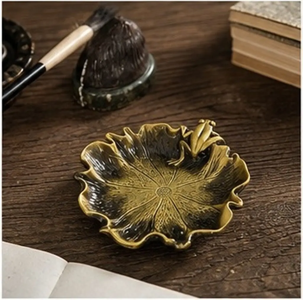 Classic Frog Metal Ink Dish Portable Zinc Alloy Style Ink Plate Multi Functional Calligraphy Painting Brush Washing Pot
