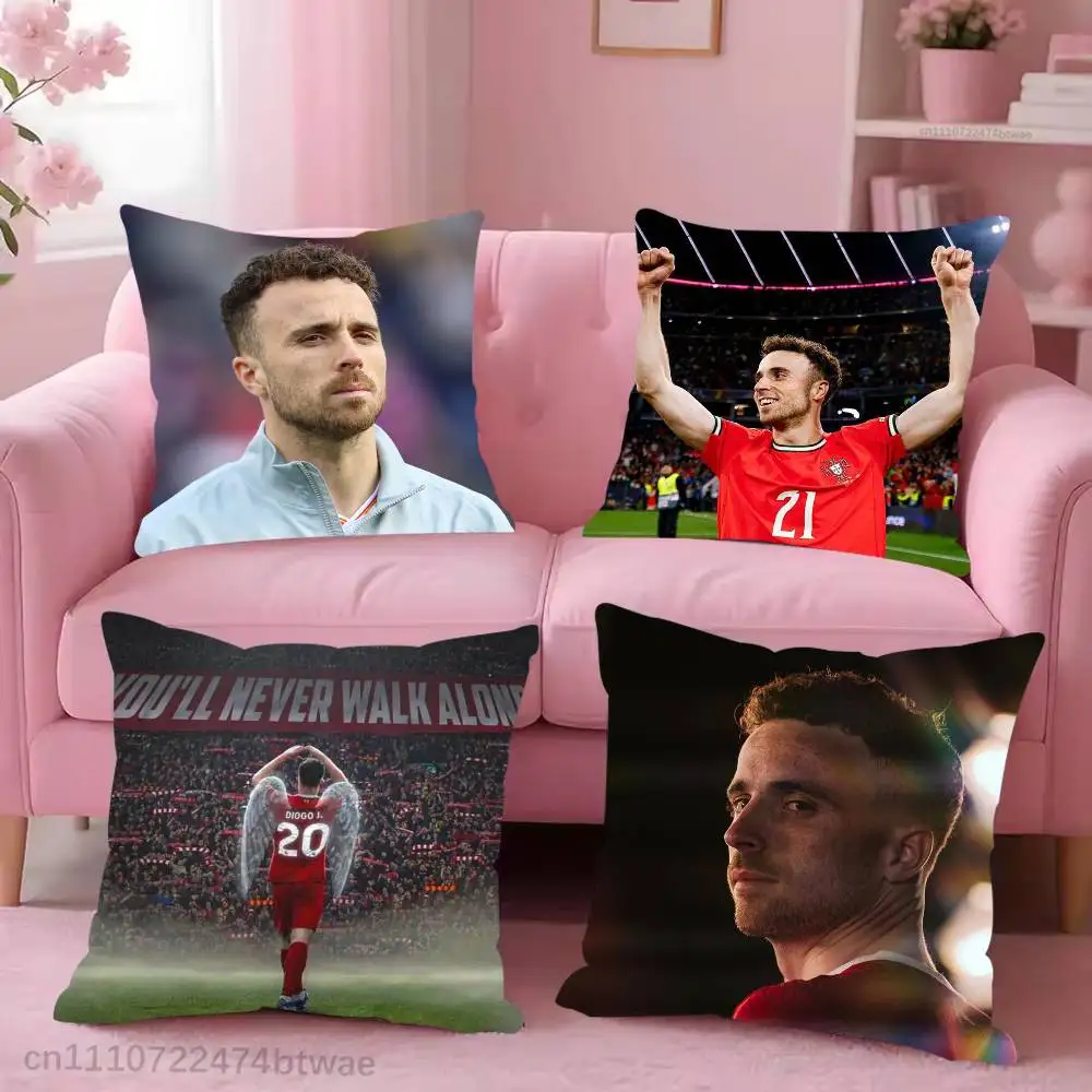YNWA Diogo J-Jota Portugal Pillow Case For Sofa Bedroom Living Room Plush Cushion Cover Decorations and Protector