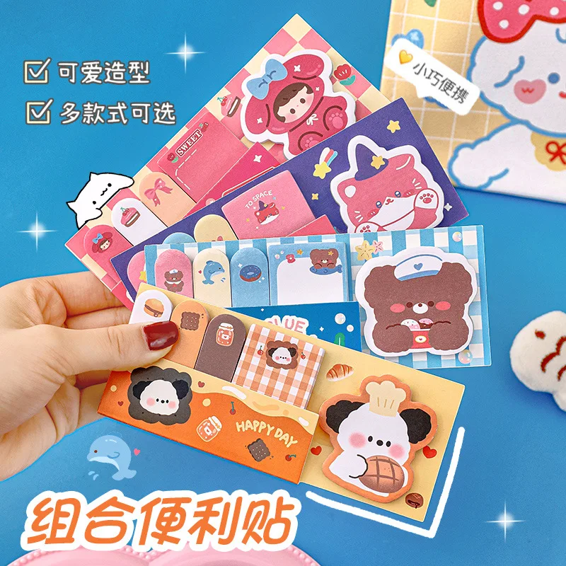 

Ins Cartoon Combination Sticky Notes Student Creative Index Stickers N Times Sticky Tabs