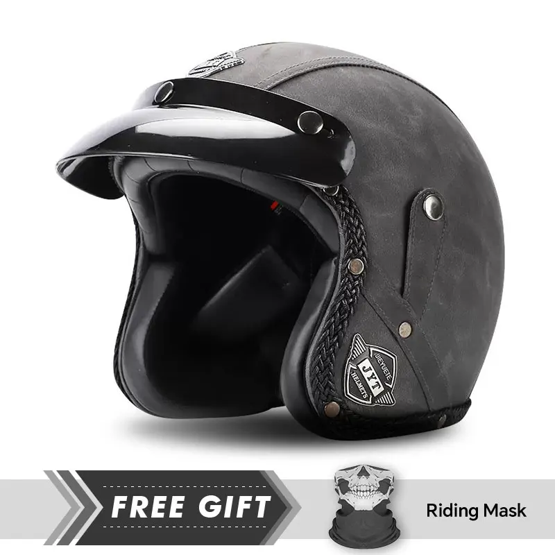 

Motorcycle Helmet Comfortable Ventilation Open Face Helmet Vintage 3/4 Open Face Helmet For Men Women Safety Riding Jet Helmet