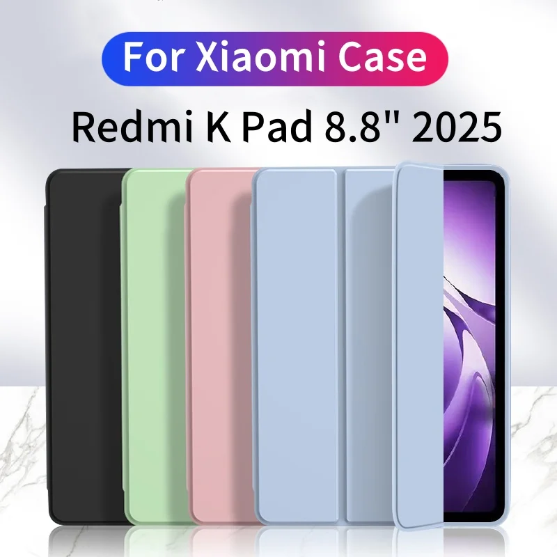 

Смарт-чехол для Xiaomi Redmi K Pad 2025, 8,8-дюймовый планшет, тройная подставка, мягкий чехол из ТПУ для Redmi K Pad 8,8 дюйма с автоматическим пробуждением