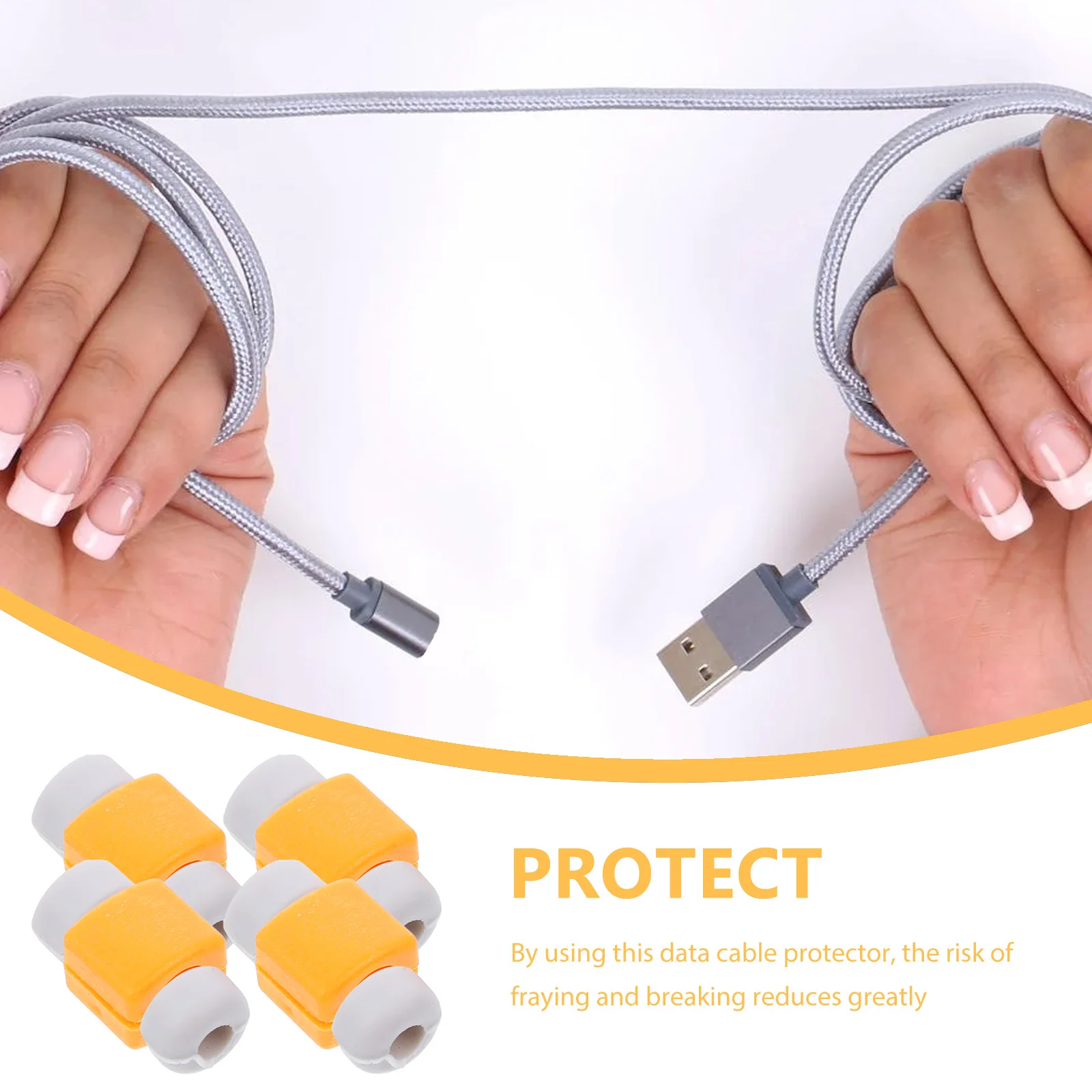 

10 pcs Charging Protector For Anti-Bending Cable Saver Durable Abs Silicone Sleeve Line Protector Compatibility