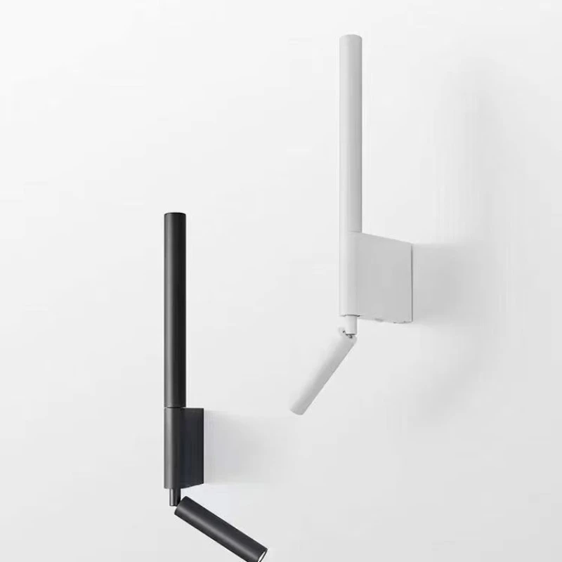 Modern Bedroom Minimalist Reading Light Creative Homestay Hotel Study Adjustable Rotating Up Down Illuminated Bedside Wall Lamp