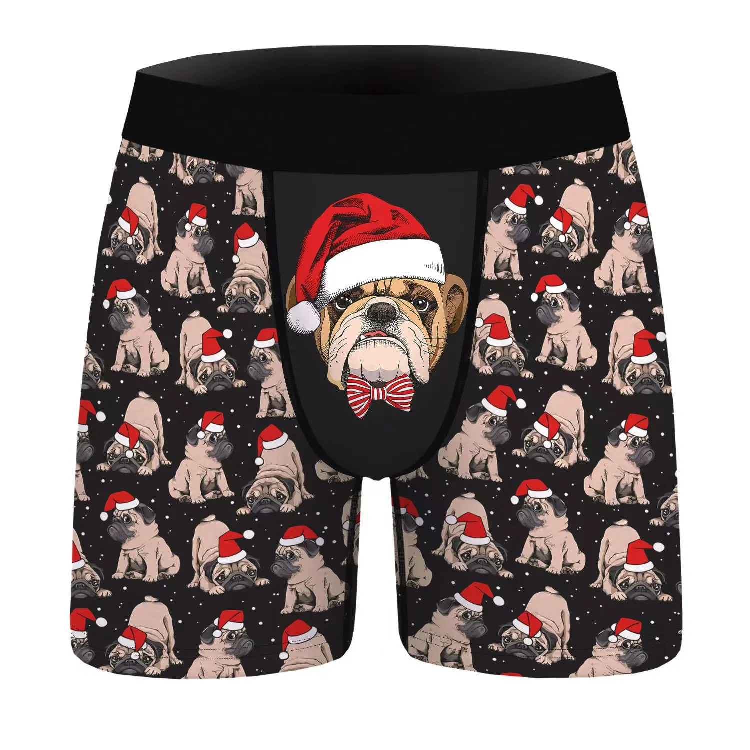 3PCSMen\'s underwear trend Personality boxers Teen Christmas print Teen comfortable breathable boxers