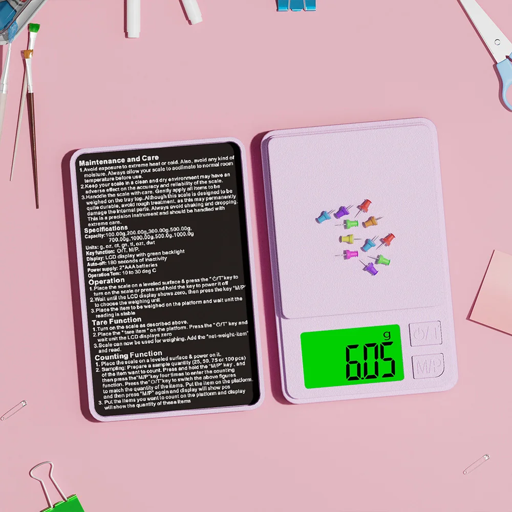 Jewellery Scale, 4 Colours High Precision LCD Backlit Scale, Portable Digital Scale with Tare, Multifunctional Counting Scale
