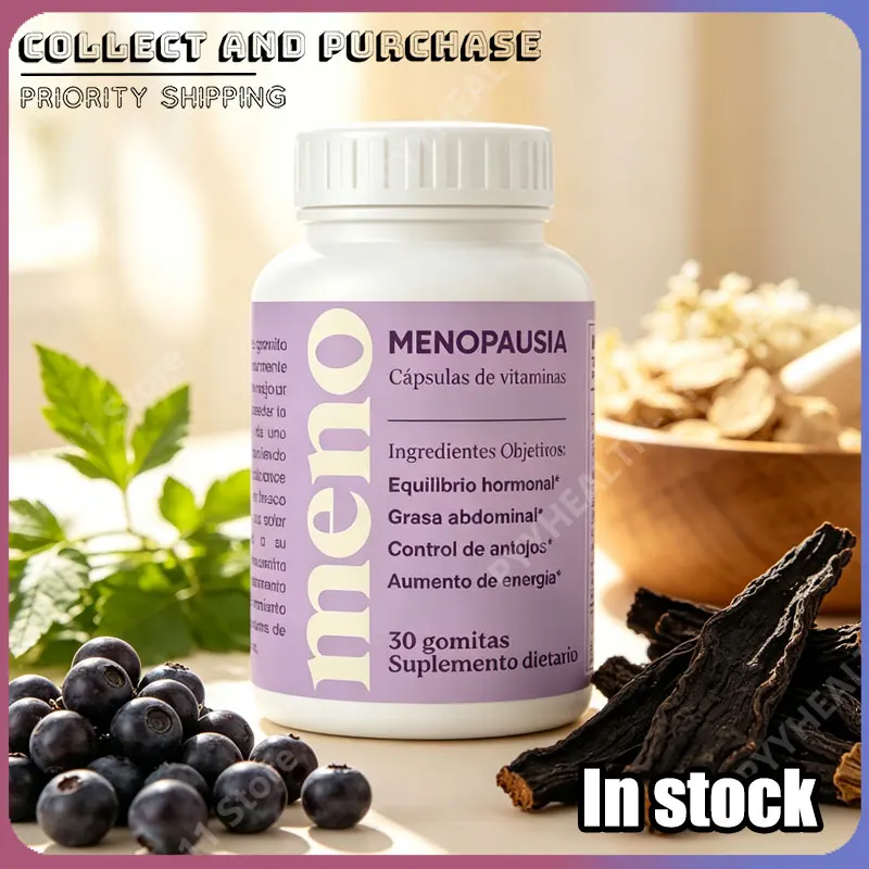 Cápsulas para la Menopausia, Apoyo al Equilibrio Hormonal, Ashwagandha KSM-66, Vitex Agnus-Castus, Cohosh Negro, Vitamina D3, 60 Unidades