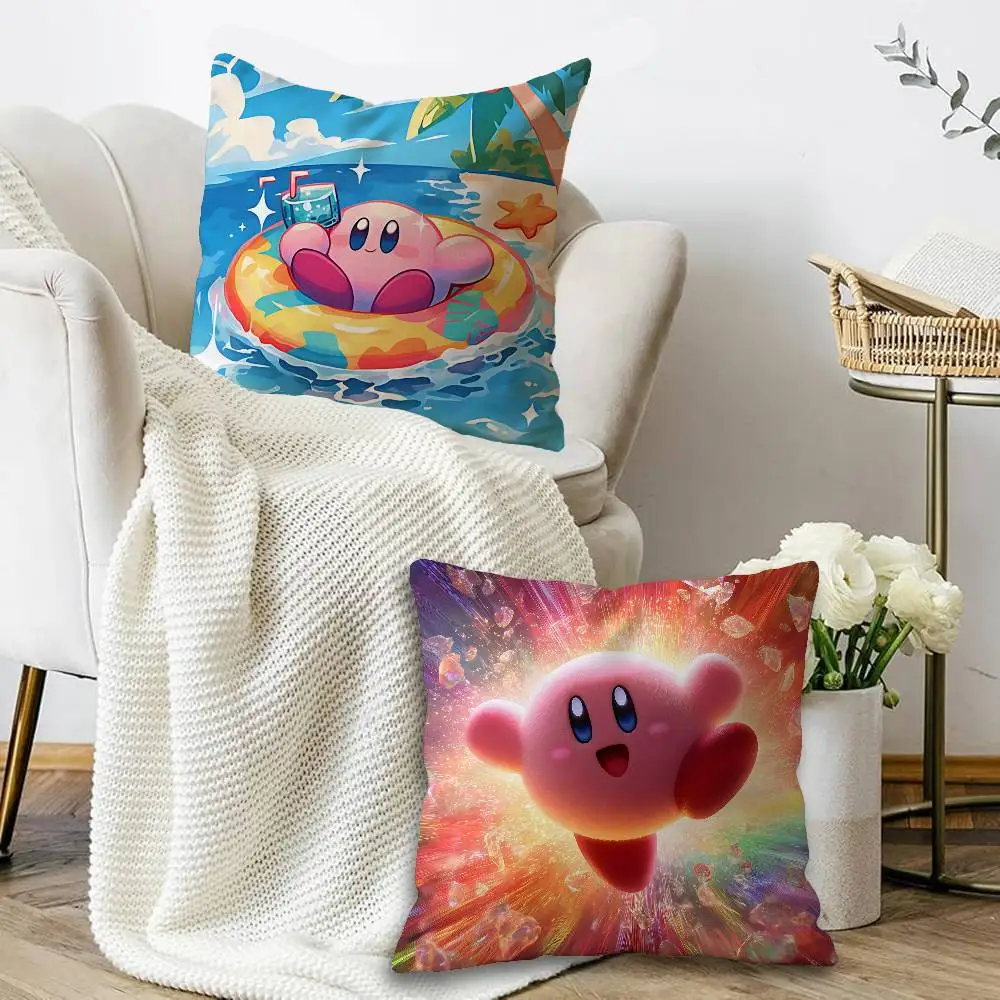 Hot Lovely K-Kirbies Anime Decorative Room Aesthetics Pillow Case Home Decor Bedroom Sofa Bed Couch Pillow Cover 45x45 view 3