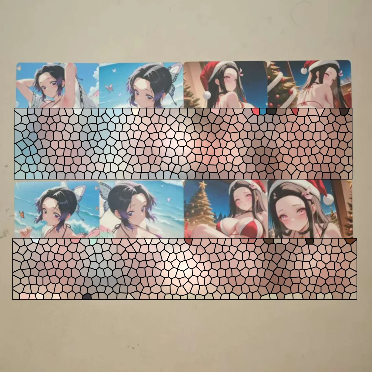 

8Pcs/set Sexy Card Double Side Beautiful Girls Bikini sexy Santa costume Shinobu Kocho Nezuko Kamado Collection Card