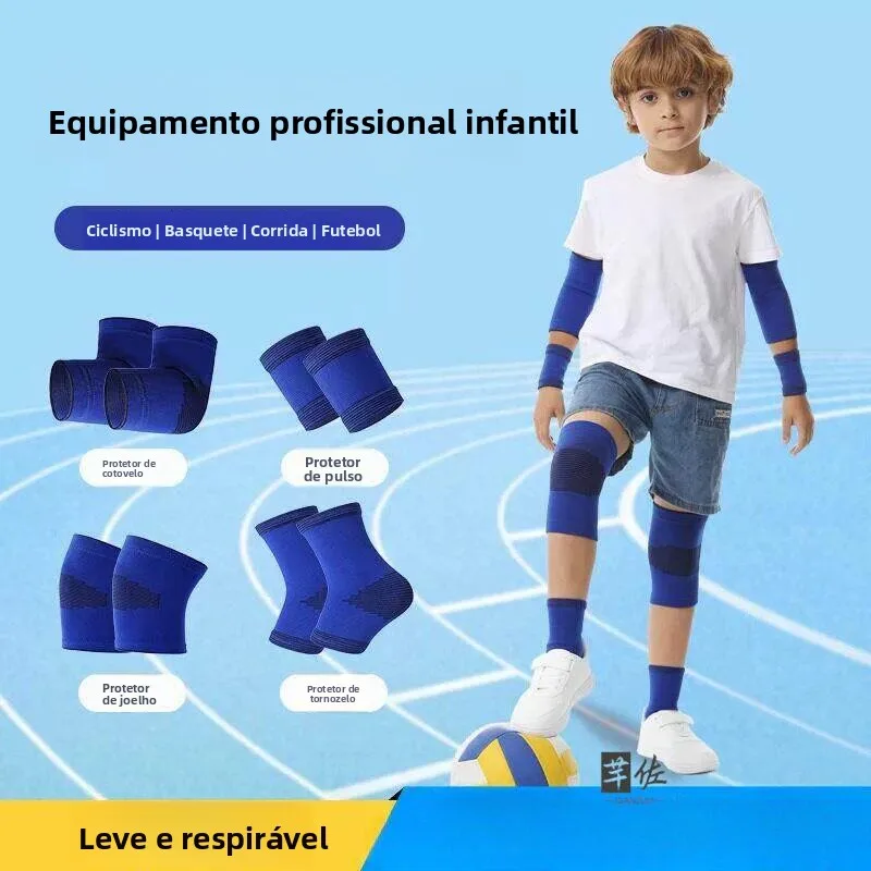 conjunto-de-protetores-esportivos-infantis-cotoveleiras-joelheiras-protetores-de-punho-e-tornozelo-em-nylon-leve-para-fute