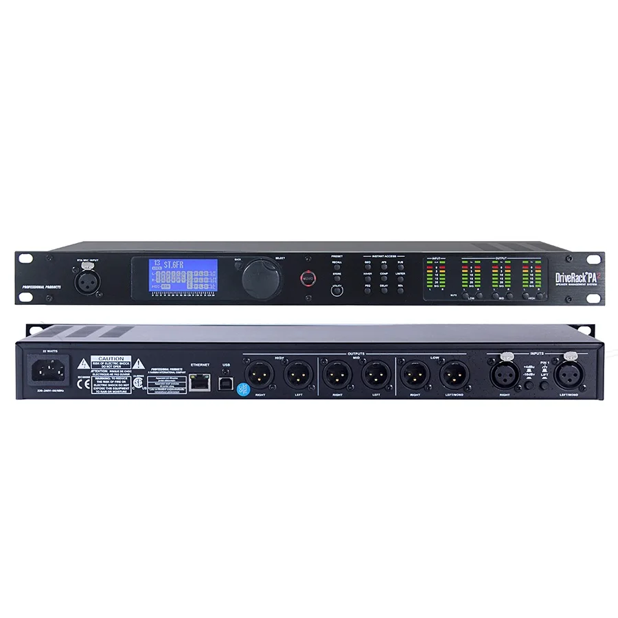 Système de processeur audio dynamique professionnel, PA driverack, 2 entrées, 6 sorties, 2x6, équipement audio dynamique professionnel