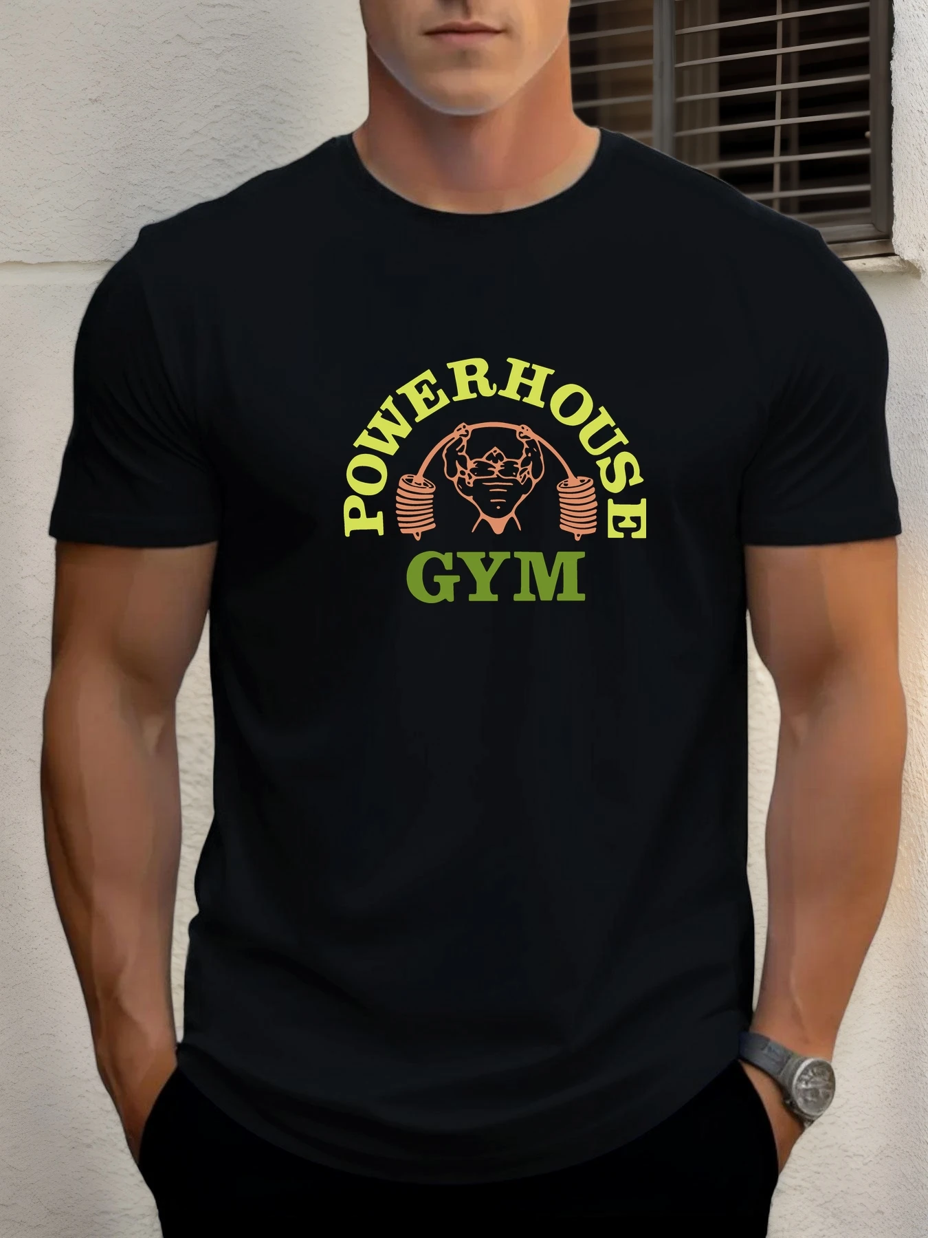 

Men's cotton T-shirt, summer round neck short sleeves, gym printed breathable street clothing fashion cool T-shirt