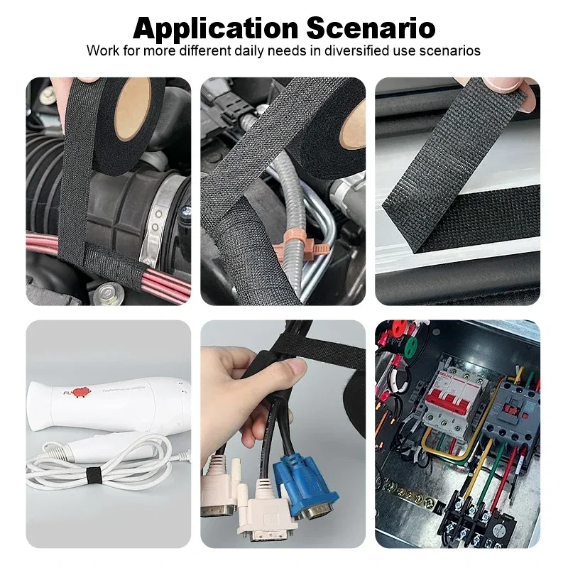 15 متر مقاومة للحرارة تسخير الشريط شريط كهربائي مقاوم للماء العزل سلك كابل قماش نسيج أشرطة المواد اللاصقة المقاومة للضوضاء