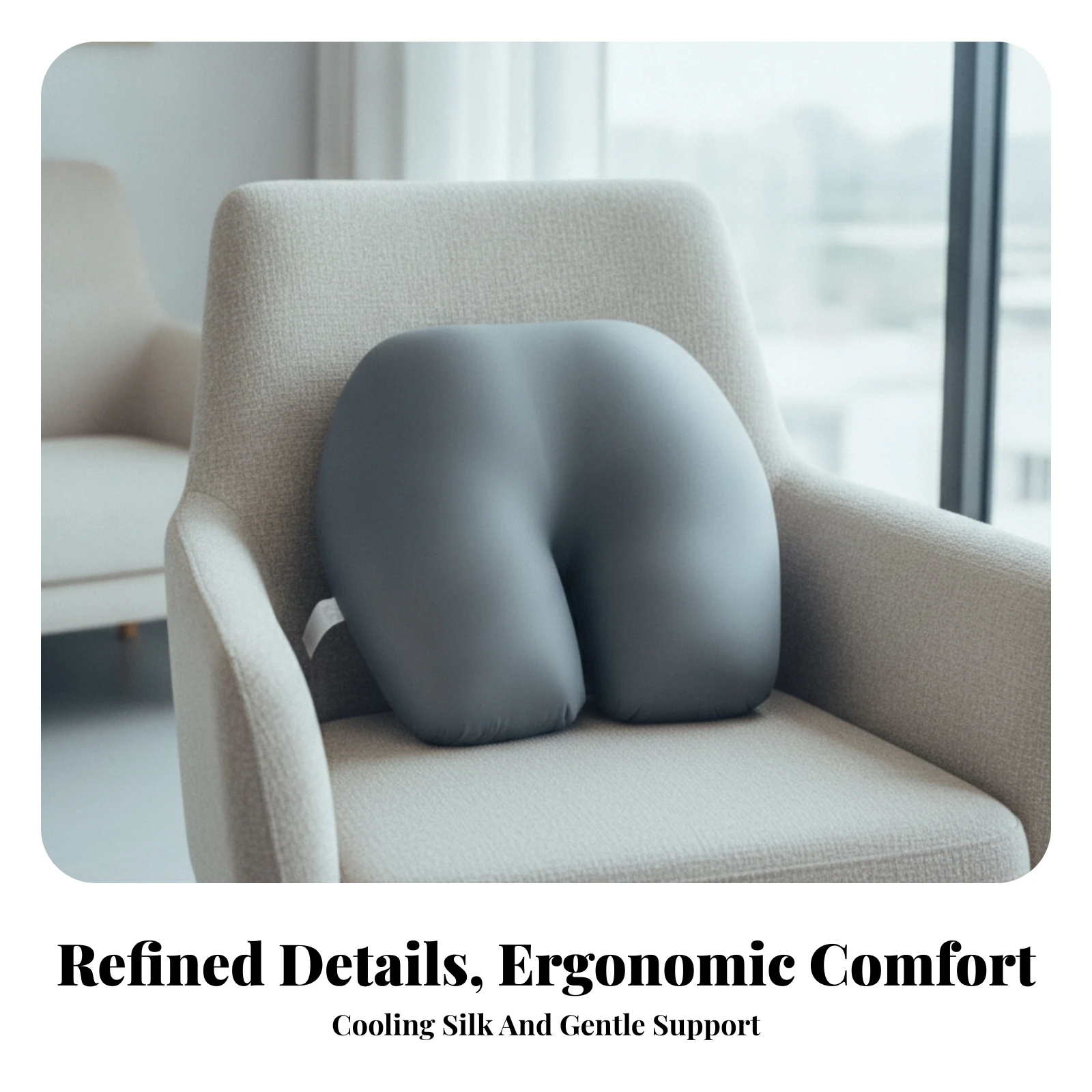 Buttock-Shaped Pillow Supportive Contour Memory Foam Pillow Ergonomic Cushion Long-Lasting Soft for Side Sleepers, Lounging
