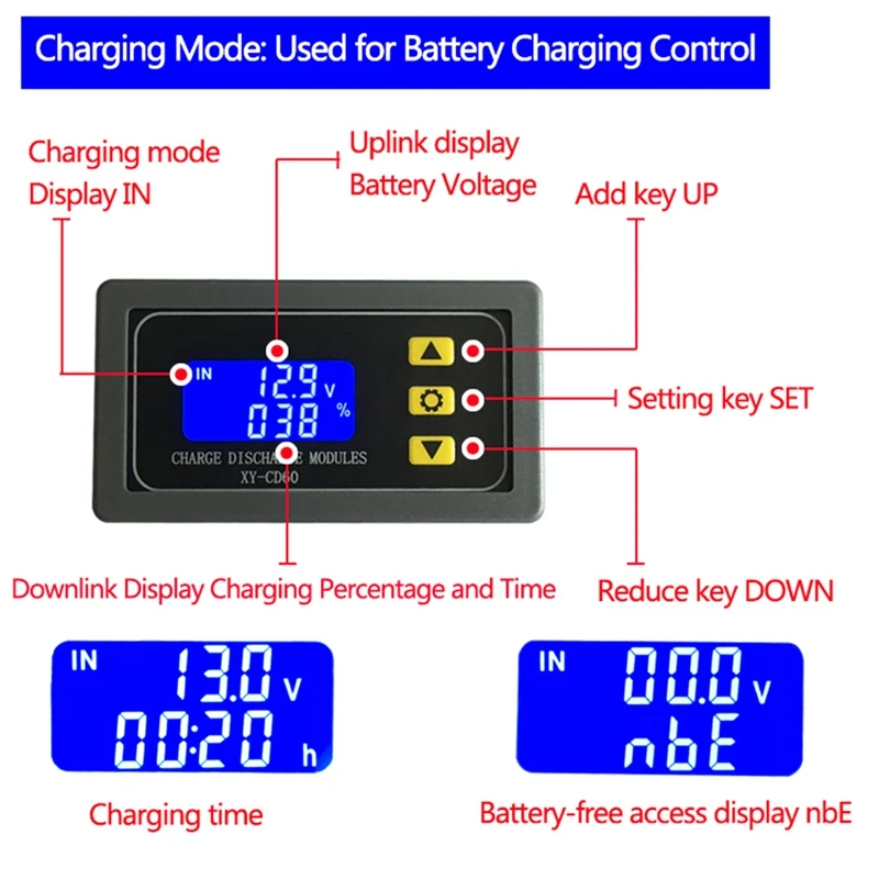 XY-CD60 CD60 DC6-60V Solar Charging Discharge Control Low Voltage Current Board Battery Protection Board