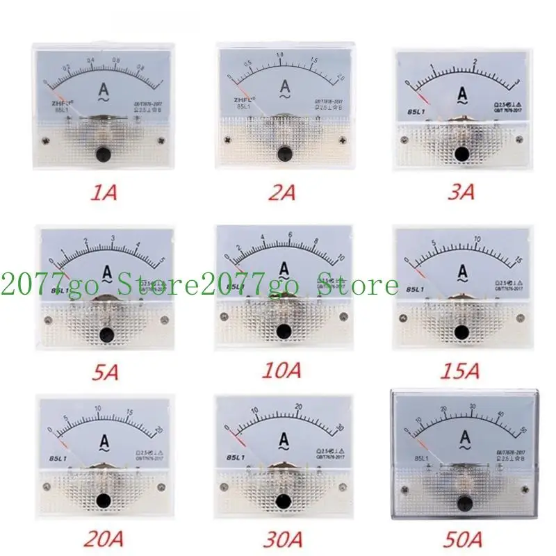 Y1UD 85L1 AC Panel Meter Analog Panel Ammeter Dial Current Gauge Pointer Ammeter