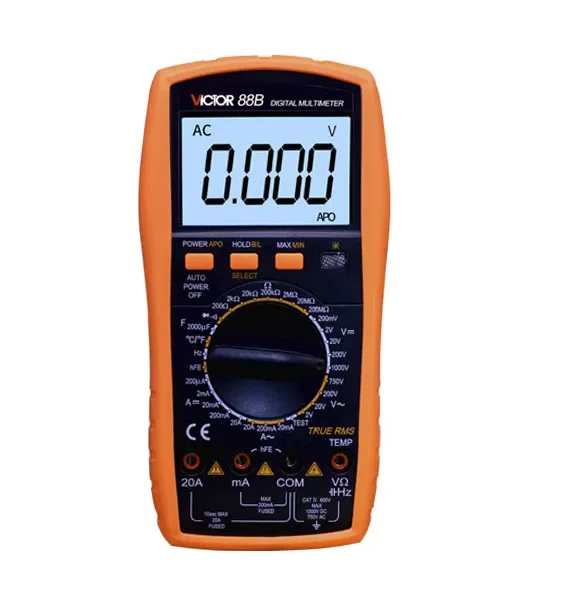 

VICTOR 88B 1000V 20A AC DC Digital Multimeter True RMS With Temperature Frequency