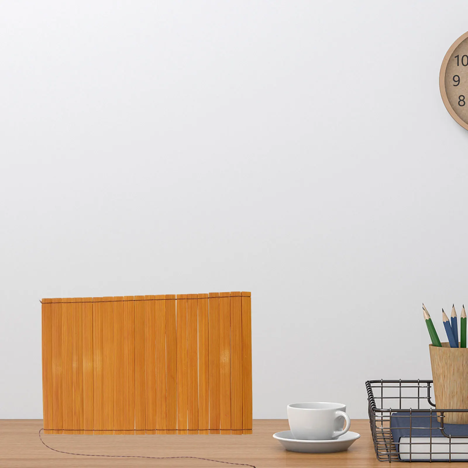 

Blank Bamboo Sheet High-Class Bamboo Book Ornament Multipurpose Heat Insulation Pad Cup Cushion Room Decor Aesthetic Vintage DIY