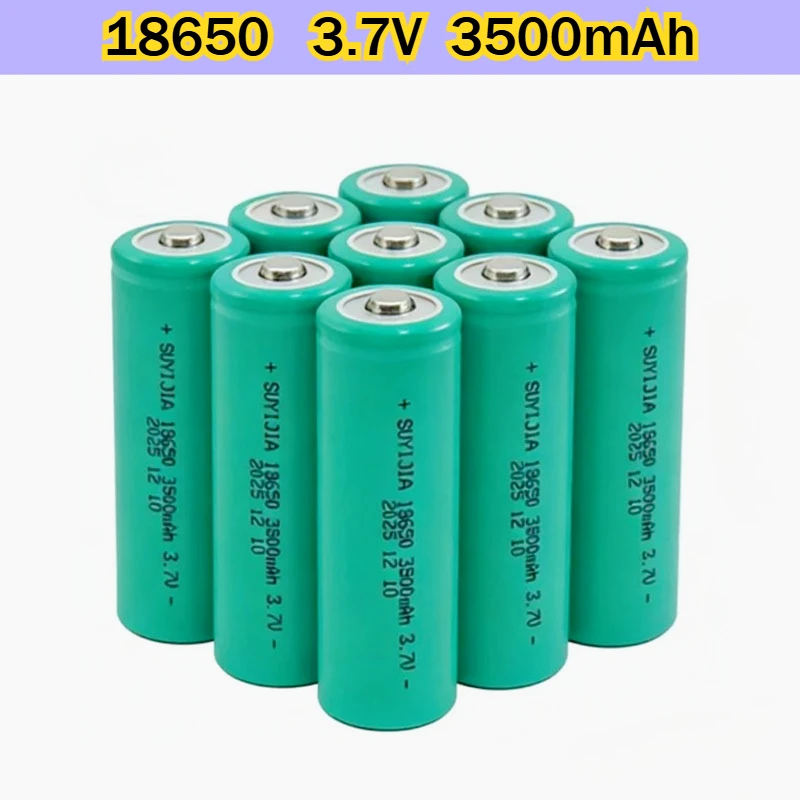 New 2026 18650 Lithium Battery 3500mAh 3.7V 10A INR18650 Real Capcity 3500mAh High Power Flashlight 18650 Rechargeable Batteries