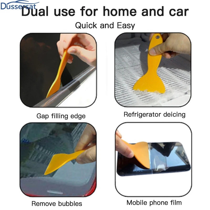 2pcs Auto Plastic Scraper Car Clean Tool Window Cleaner Windshield Snow Shovel Glass Water Glue Remove Wiper Squeegee Knife