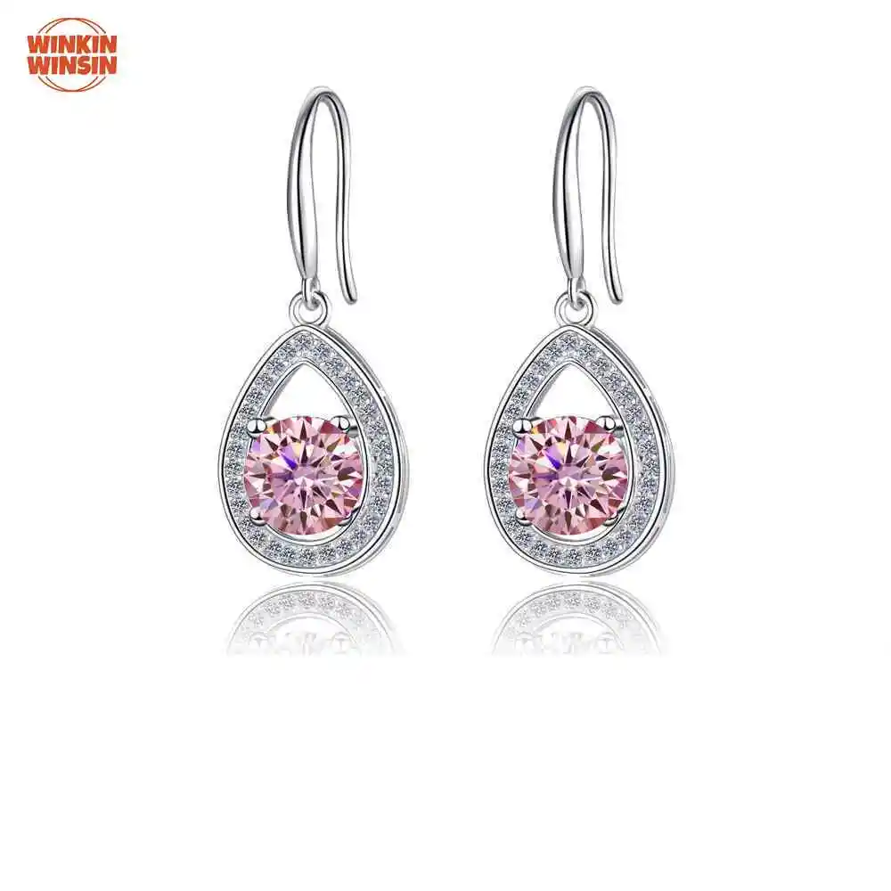

Winkin Winsin Moissanite Earrings S925 Silver Teardrop Shape Niche and Trendy