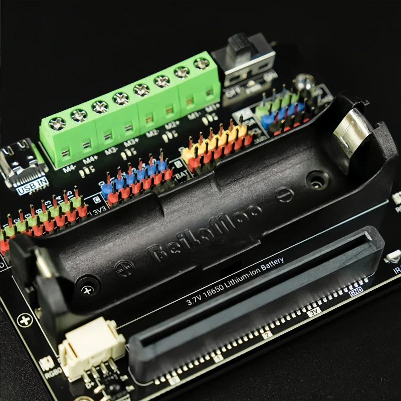 Unihiker K10 Multi-Function Expansion Board with 4 Motor + 6 Servo Drivers, 18650 Battery, IO Breakout, Lego-Compatible, IR for