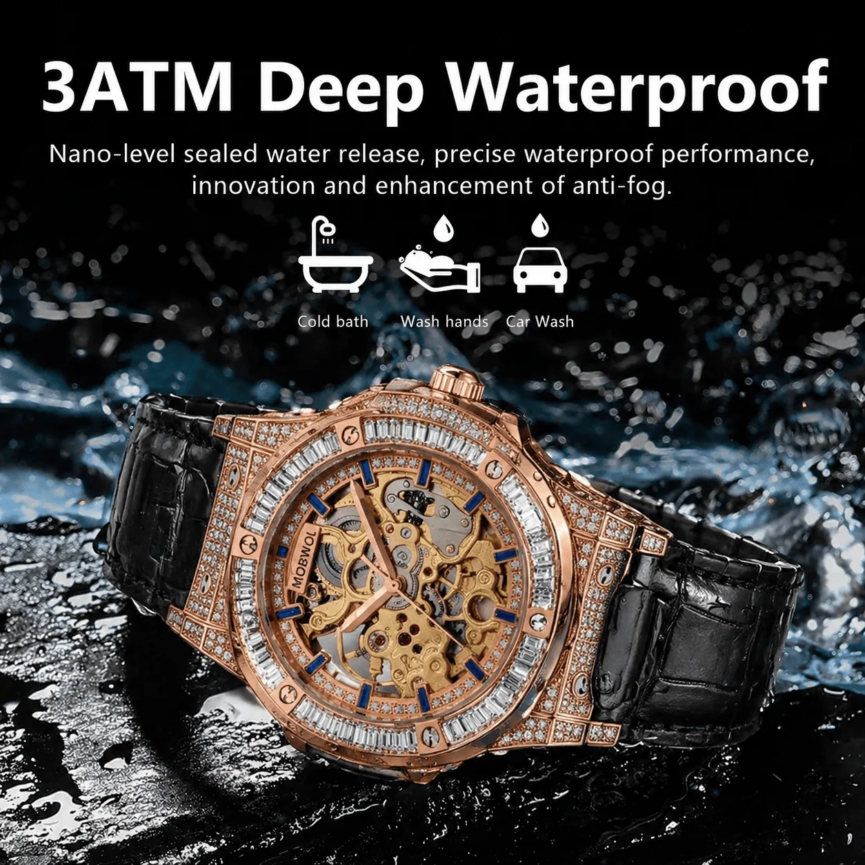 MOBWOL Orologio meccanico sche - Luxury Watch With Rubber Strap recensione e prezzo
