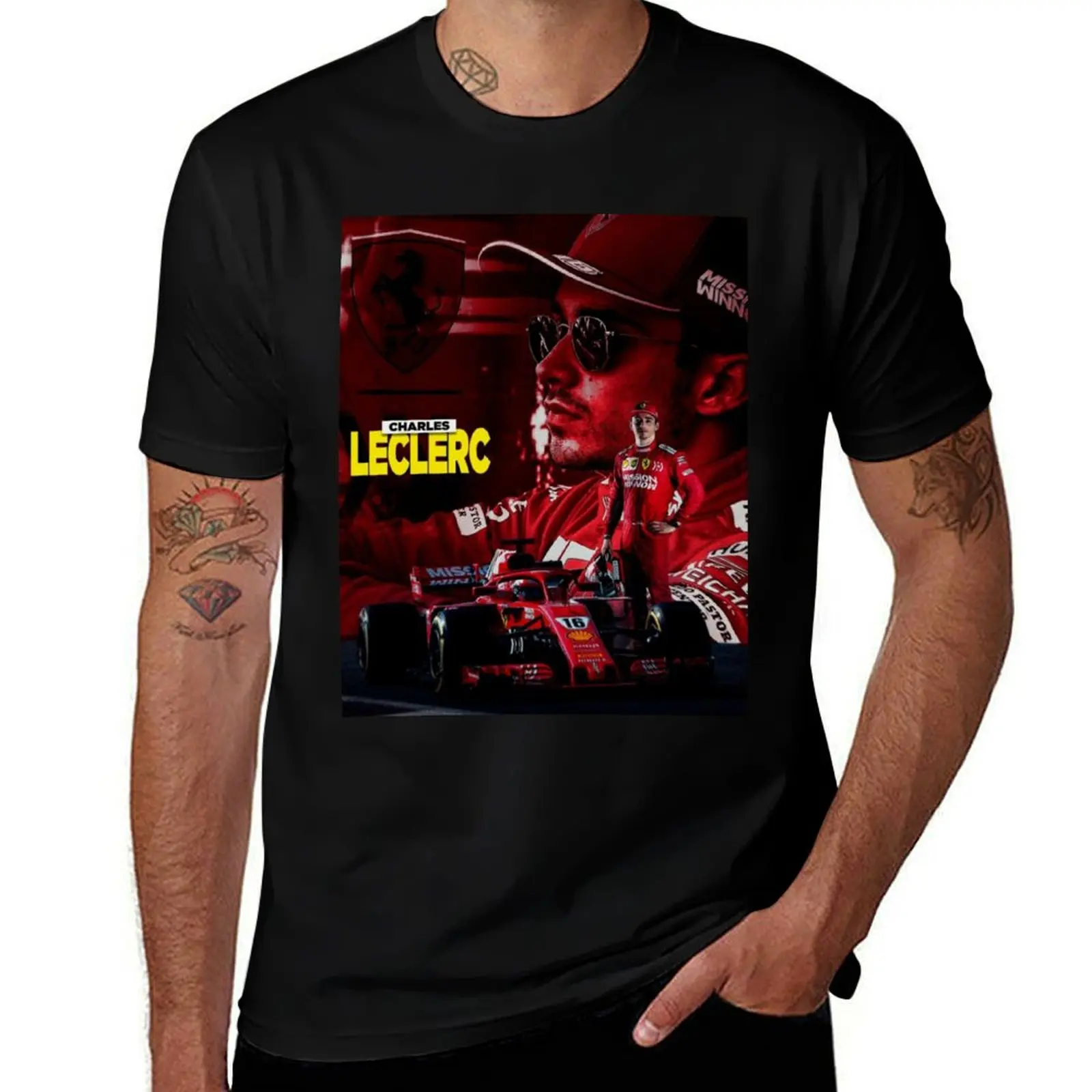 

Wallpaper Leclerc T-Shirt t shirt for man 100 percent cotton anime t shirts oversize T-Shirt