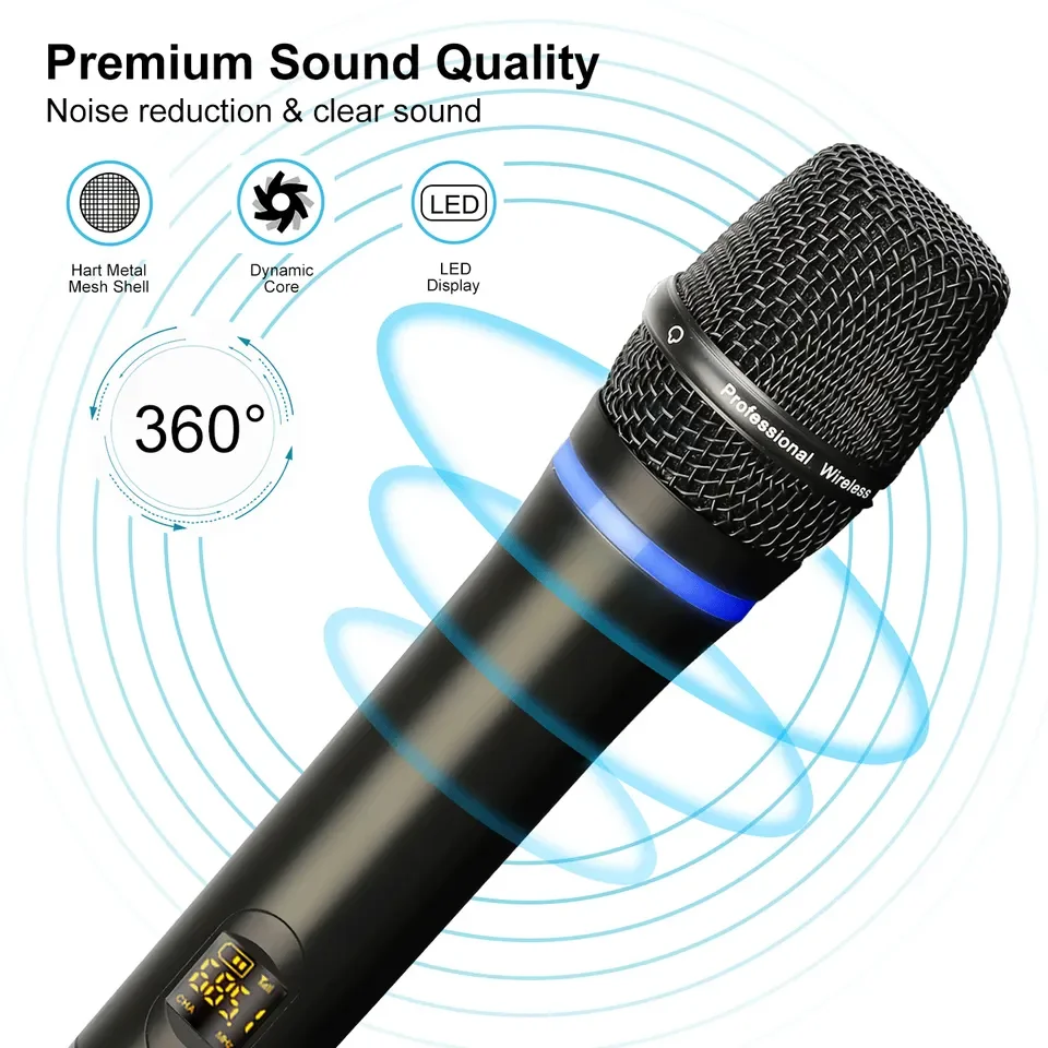 Professional usb wireless microphone and receiver karaoke mic for meeting singing teaching speech