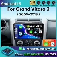 Para Suzuki Grand Vitara 3 2005-2015 Android 15 Radio de coche reproductor Multimedia navegación 2Din estéreo DVD Carplay unidad principal Audio 9""