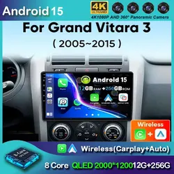 For Suzuki Grand Vitara 3 2005-2015 Android 15 Car Radio Multimedia Player Navigation 2Din Stereo DVD Carplay Head Unit Audio 9