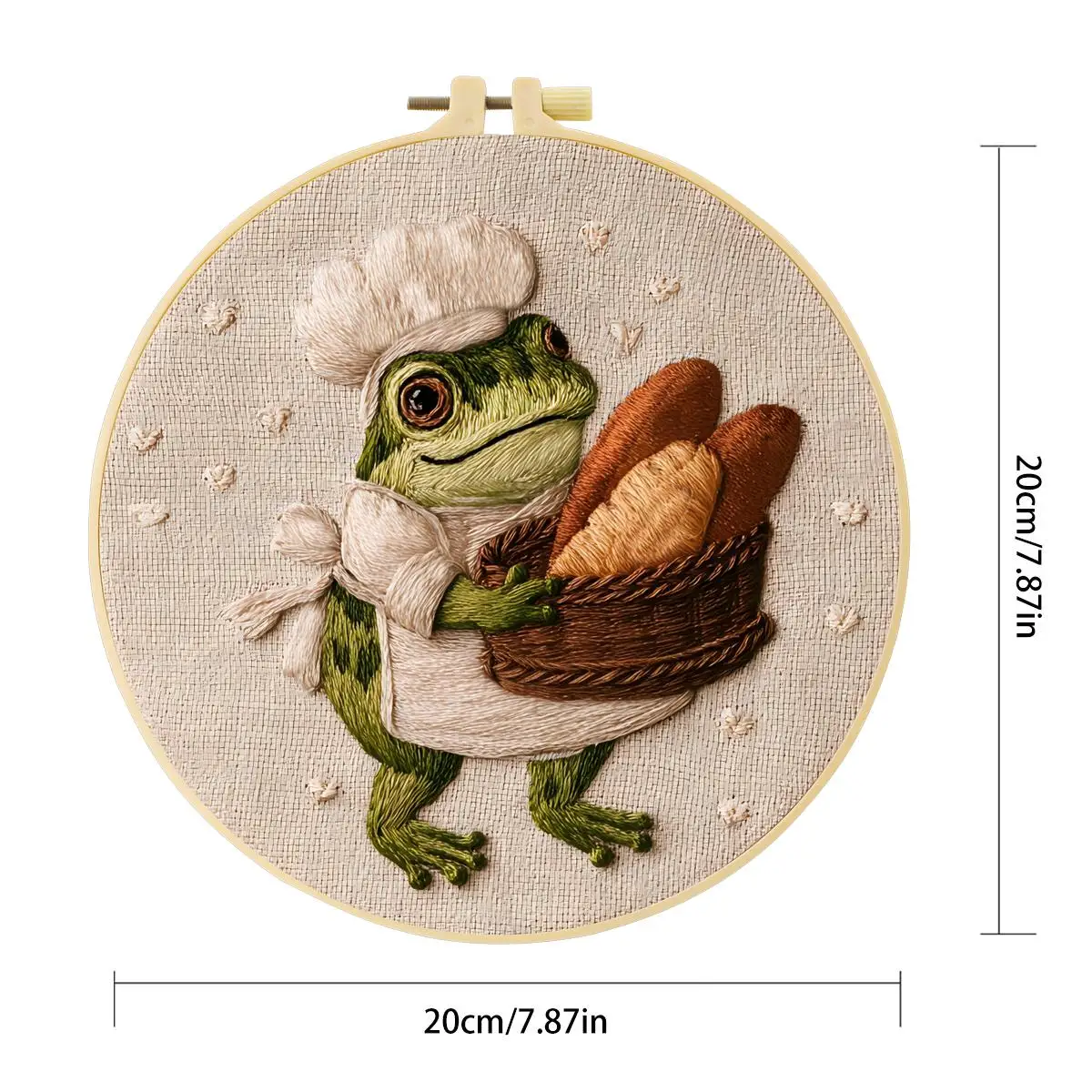 1 Stück 20X20CM/15X15CM 7,87/6,3 Zoll Frosch-Stickerei-Starter-Kit DIY-Kit DIY-Stickerei-Set Handarbeiten Heimdekoration Malerei – Detail 2